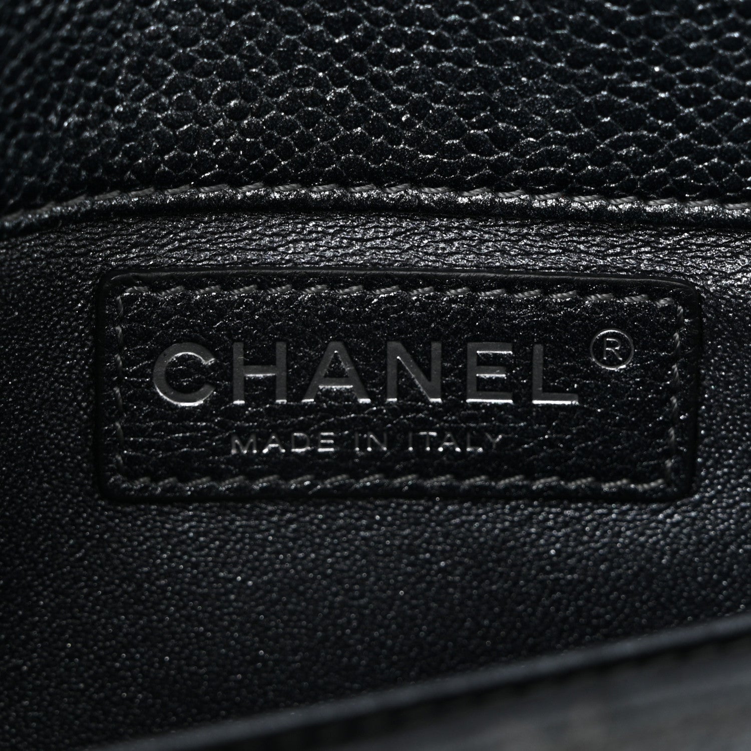 Metallic Caviar Quilted Extra Mini Flap Dark Grey