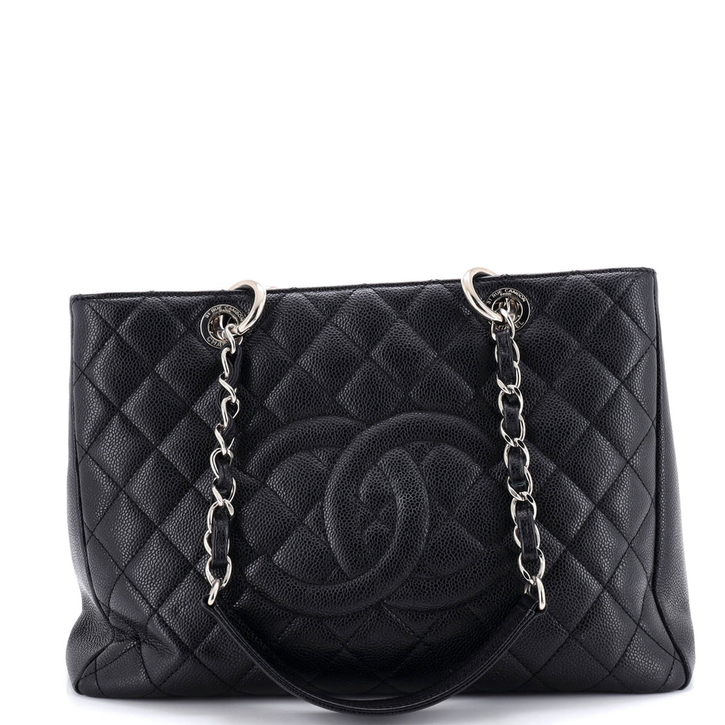 Grand Shopping Tote Quilted Caviar