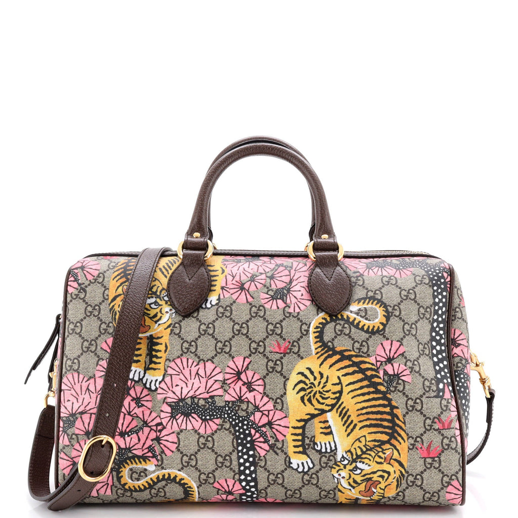 Boston Bag Bengal Print GG Coated Canvas Medium
