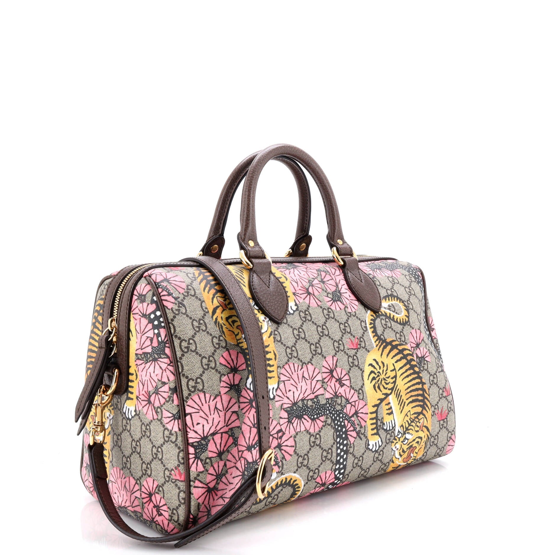 Boston Bag Bengal Print GG Coated Canvas Medium