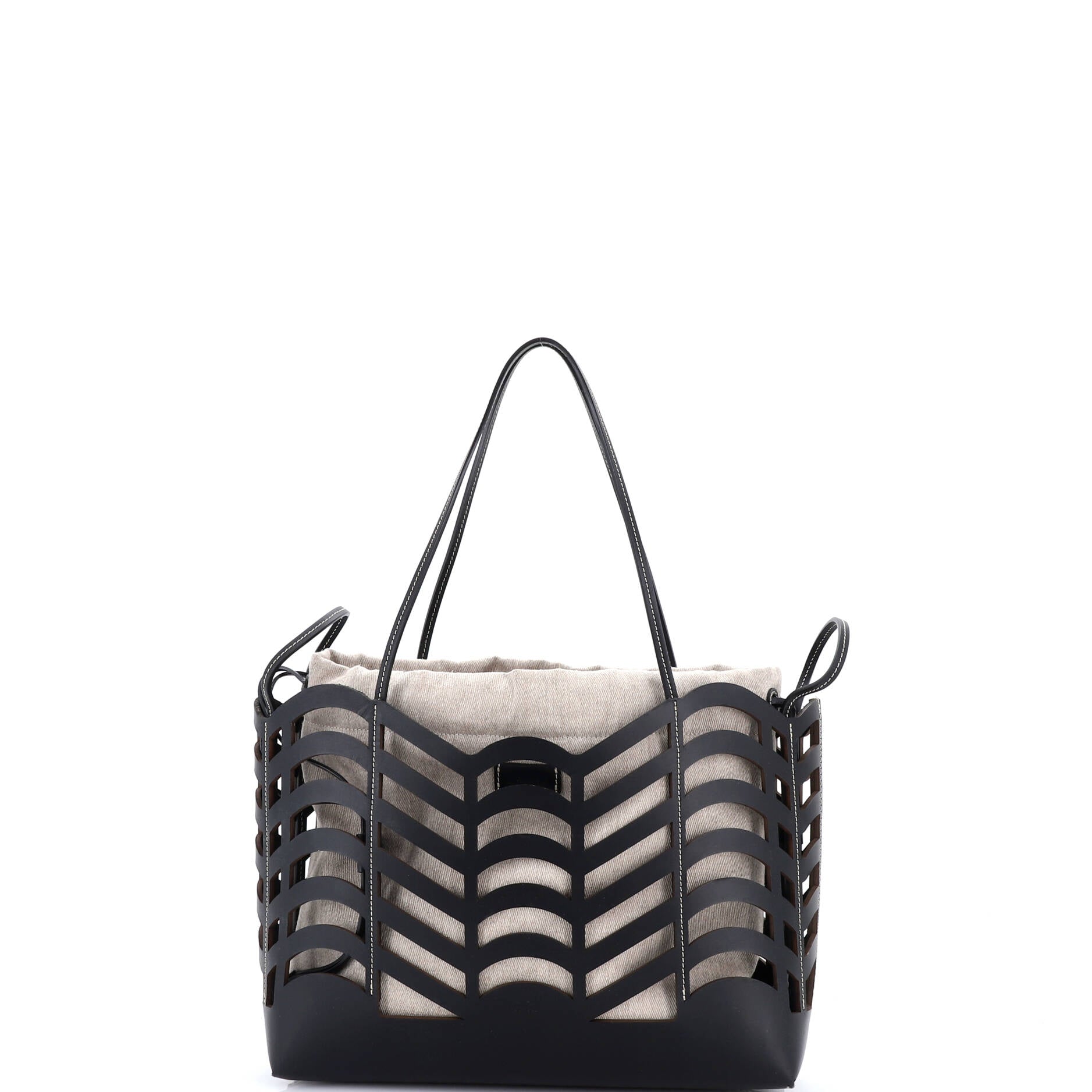 Kayan Tote Laser Cut Leather and Canvas Small