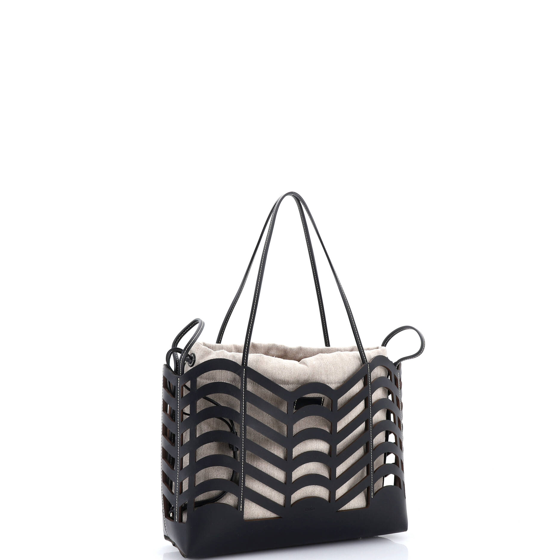 Kayan Tote Laser Cut Leather and Canvas Small