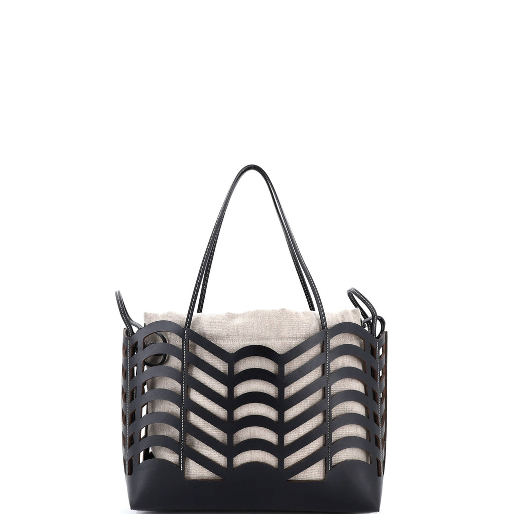Kayan Tote Laser Cut Leather and Canvas Small