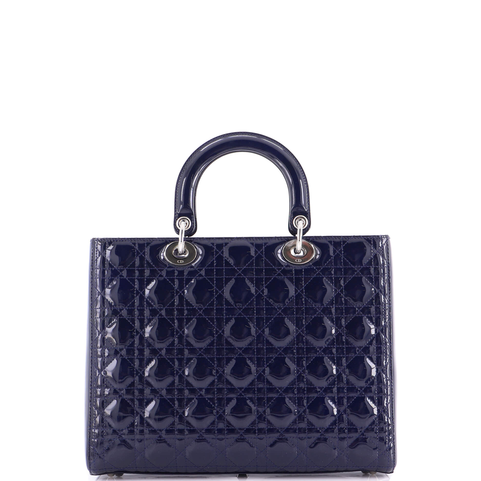 Lady Dior Bag Cannage Quilt Patent Large