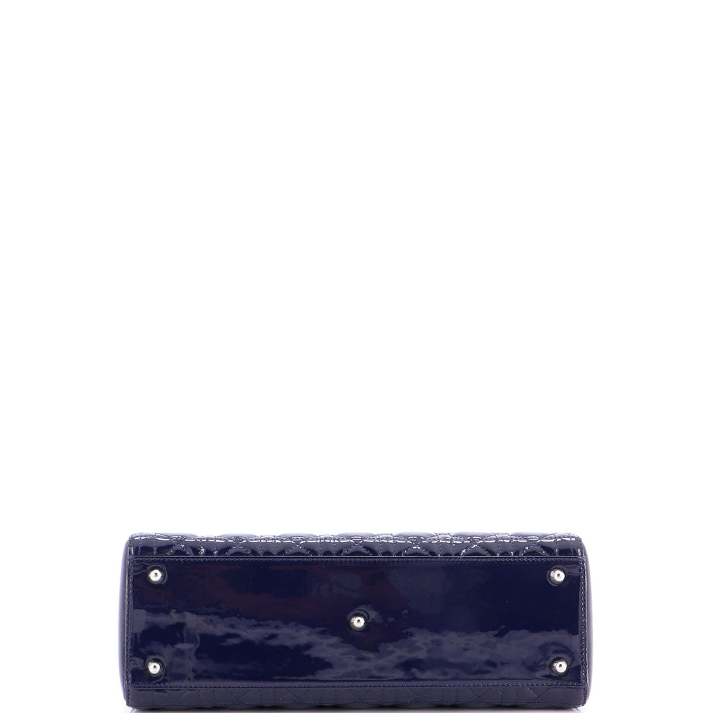 Lady Dior Bag Cannage Quilt Patent Large