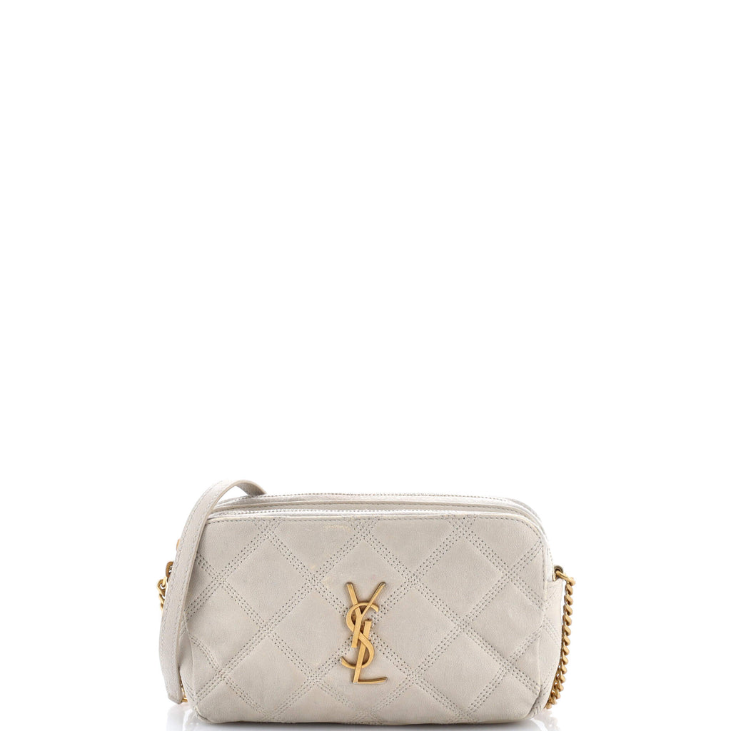 Becky Double Zip Crossbody Bag Quilted Leather Mini