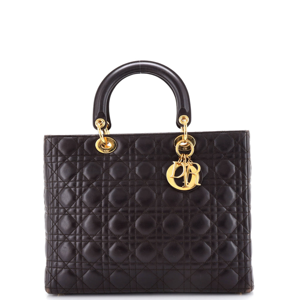 Lady Dior Bag Cannage Quilt Lambskin Large