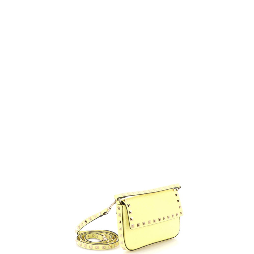 Rockstud Top Handle Crossbody Pouch Leather Mini