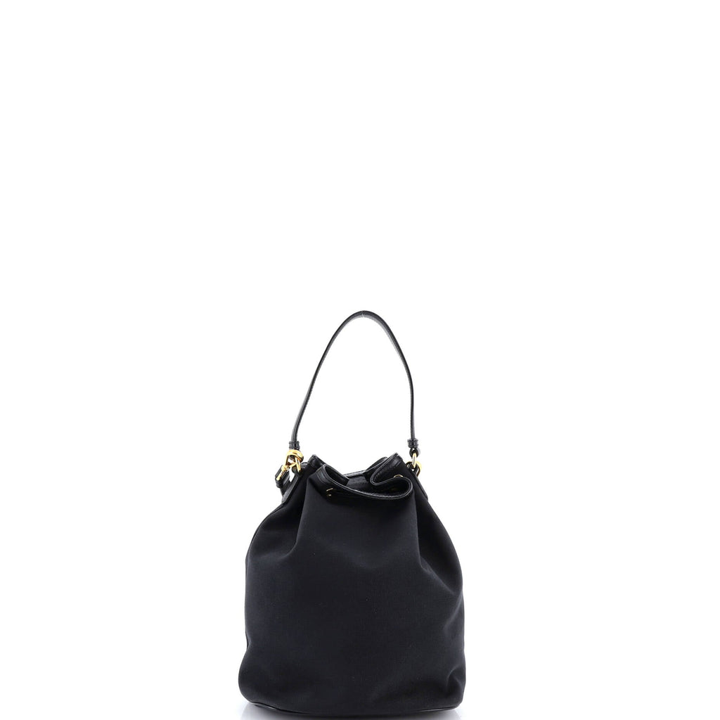 Logo Drawstring Bucket Bag Canvas