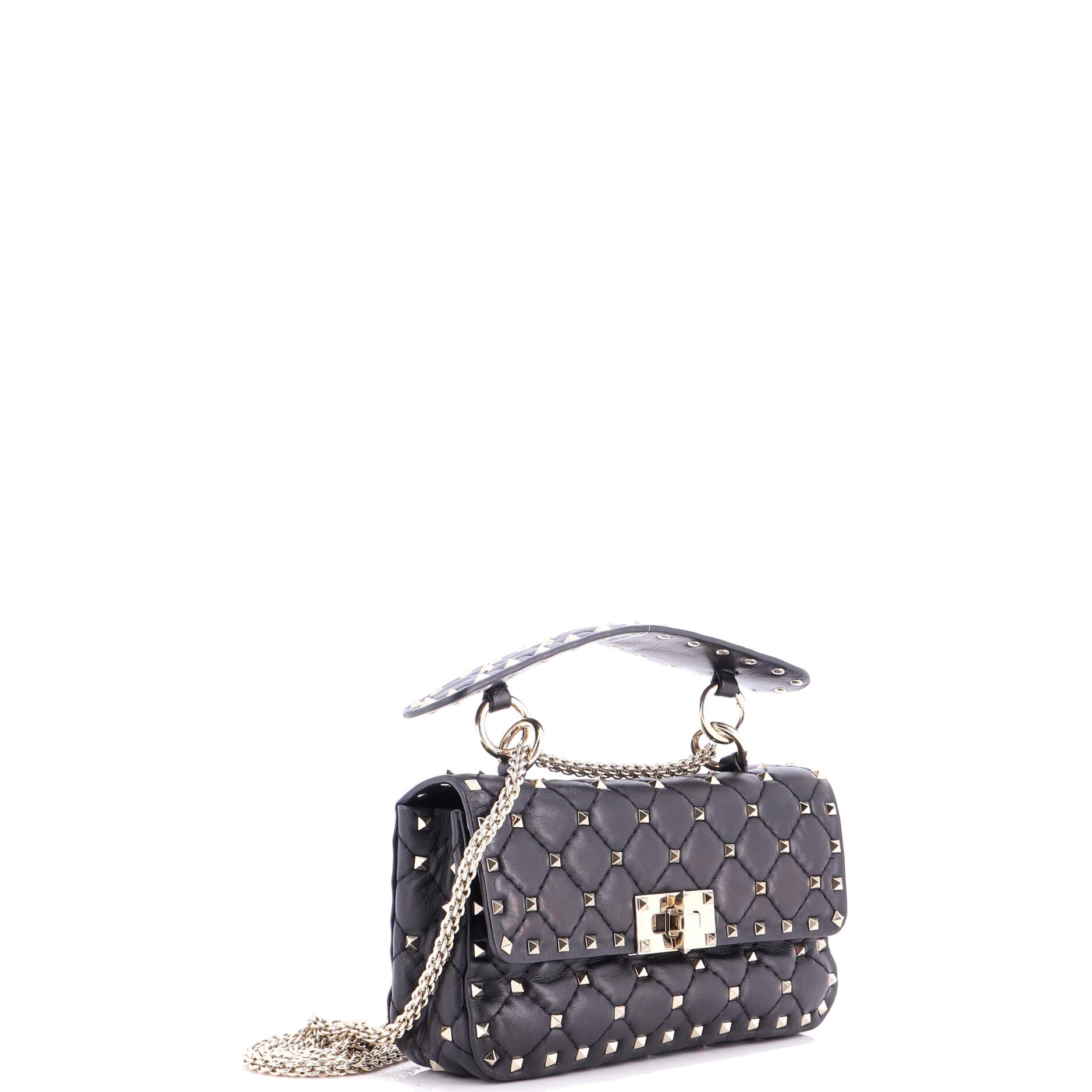 Rockstud Spike Flap Bag Quilted Leather Small
