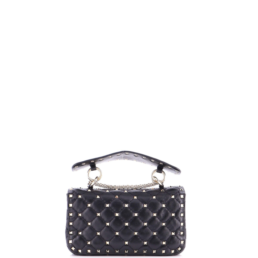 Rockstud Spike Flap Bag Quilted Leather Small