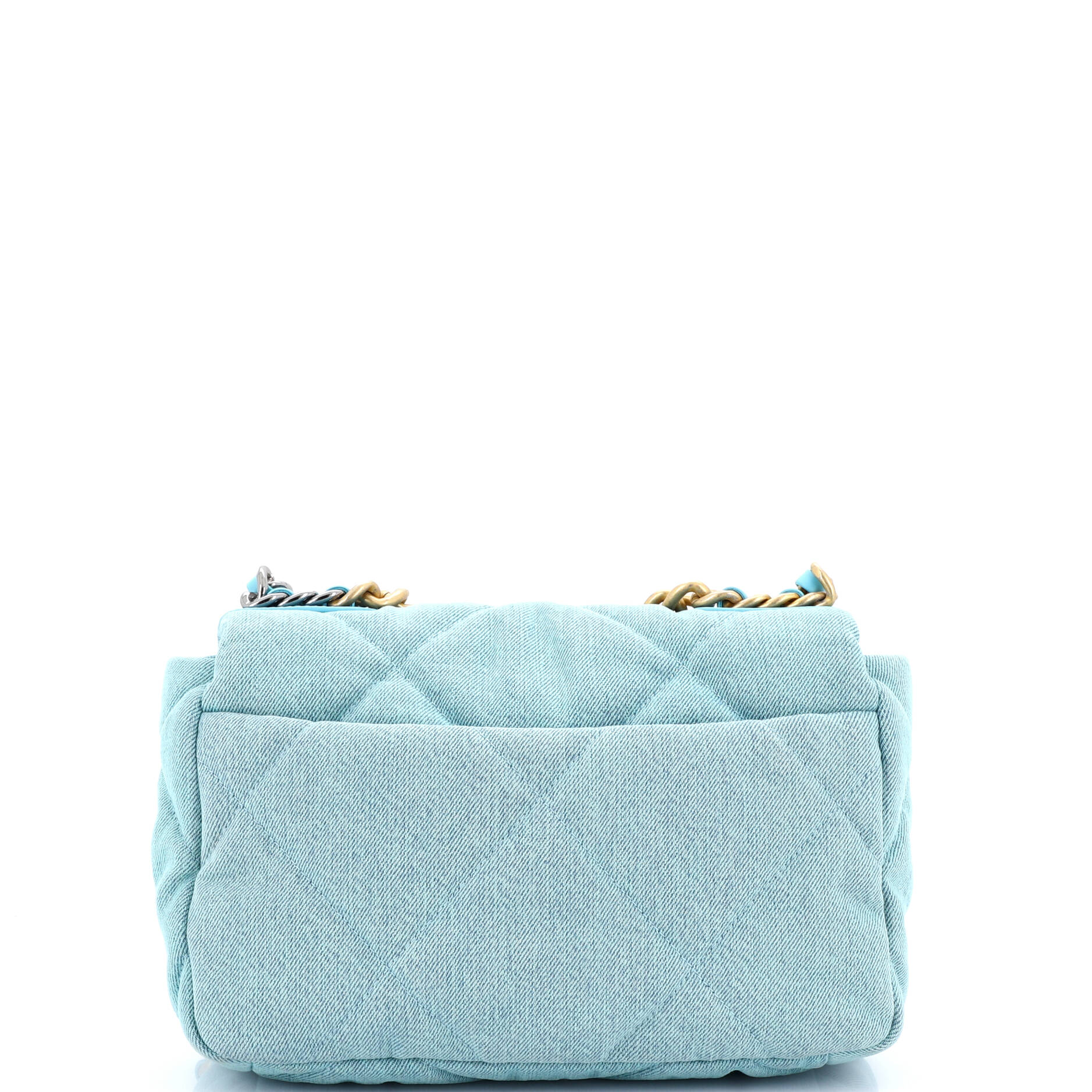 19 Flap Bag Quilted Denim Medium