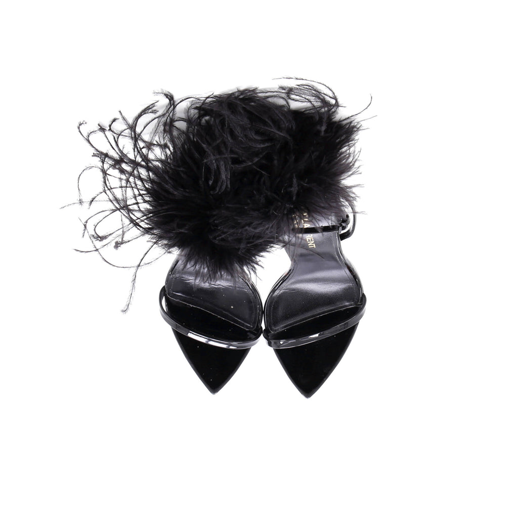 Women's Inez Heeled Sandals Patent and Feather