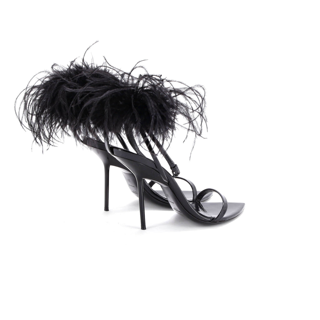 Women's Inez Heeled Sandals Patent and Feather