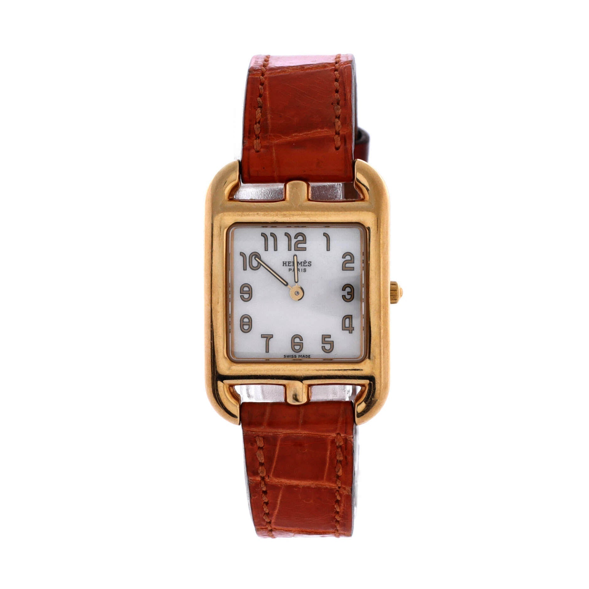 Cape Cod Quartz Watch Yellow Gold and Alligator with Mother of Pearl 23