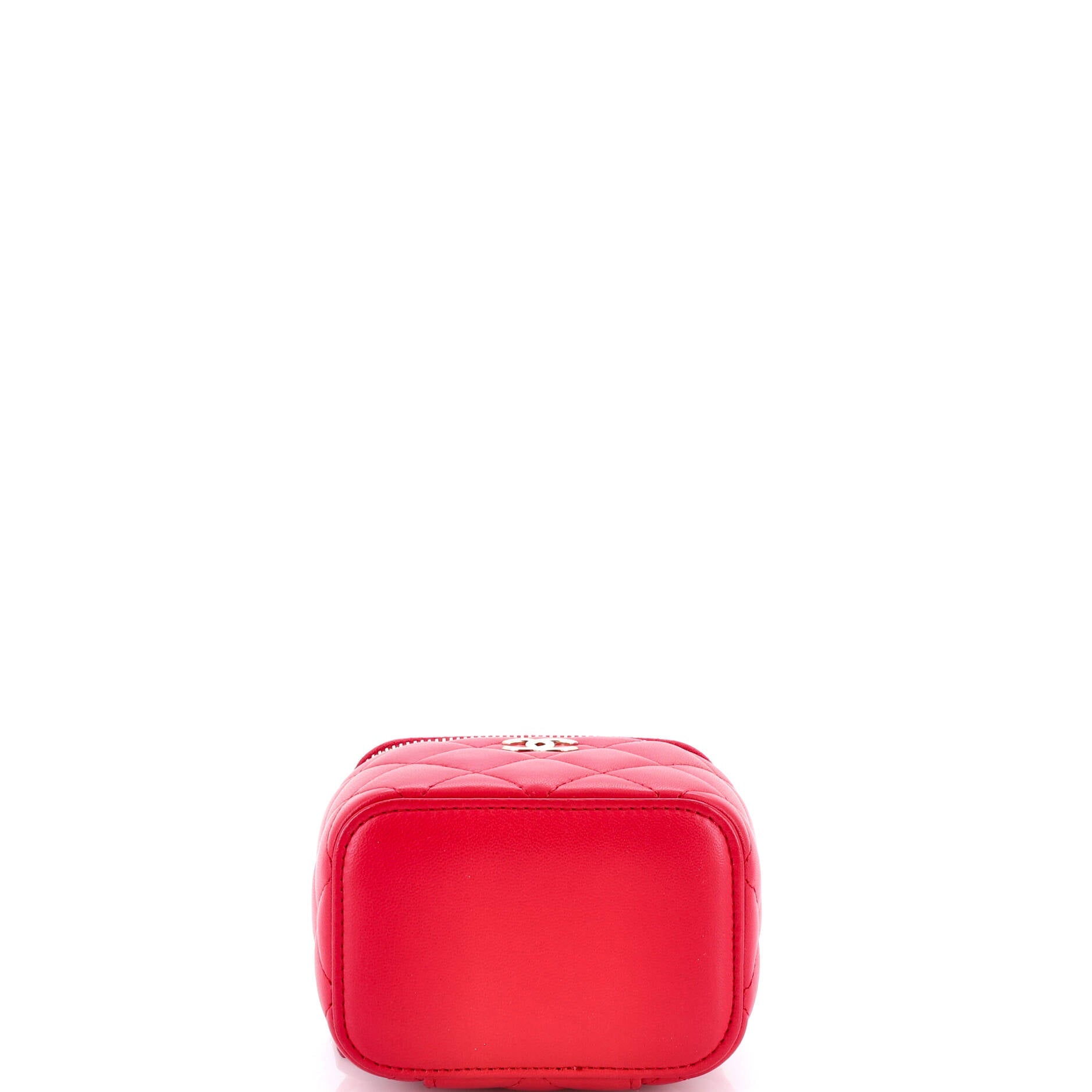 Classic Top Handle Vanity Case with Chain Quilted Lambskin Mini
