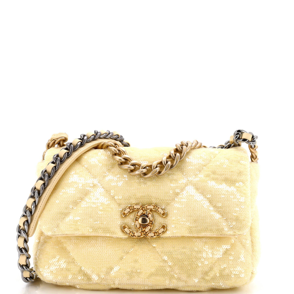 19 Flap Bag Quilted Sequins Medium