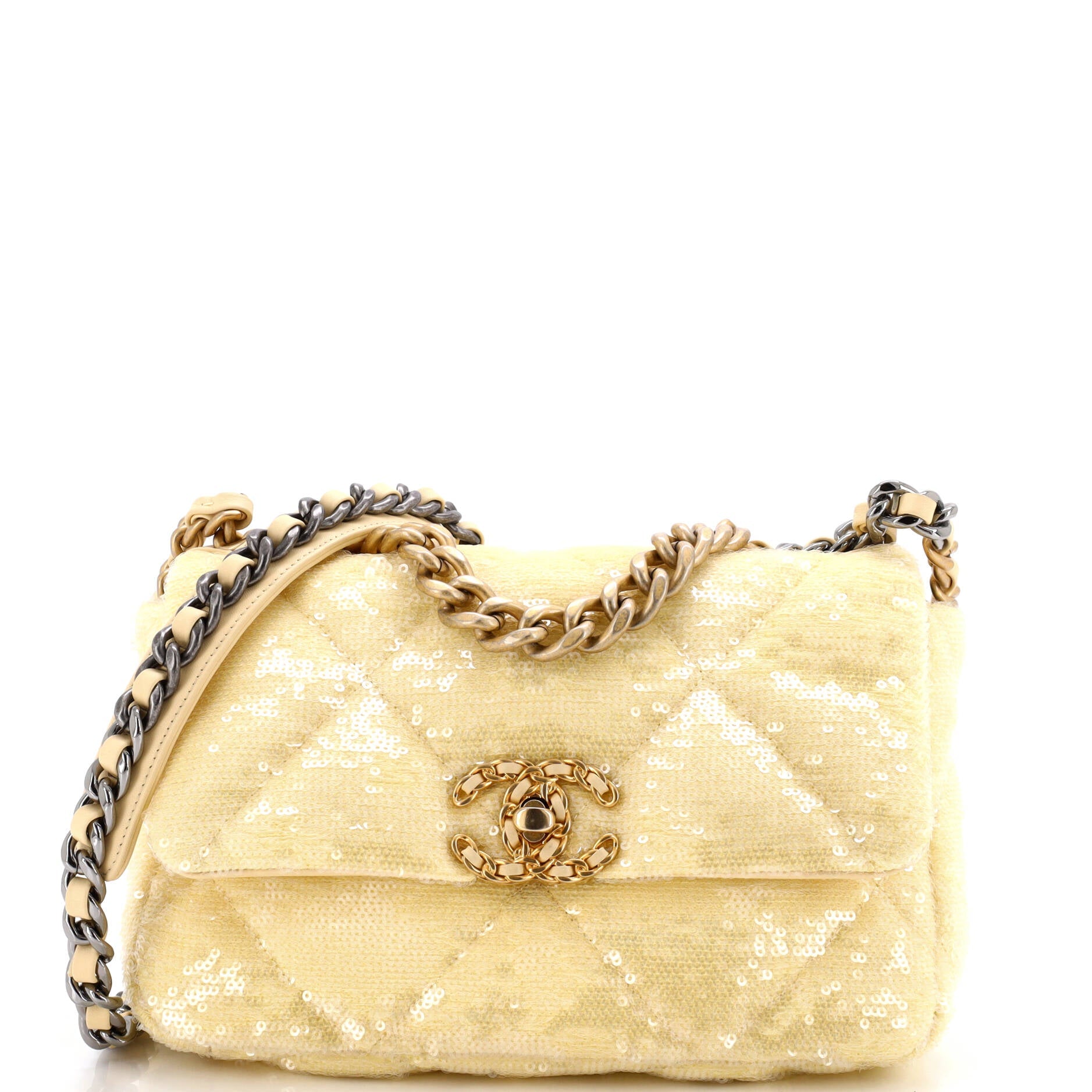 19 Flap Bag Quilted Sequins Medium