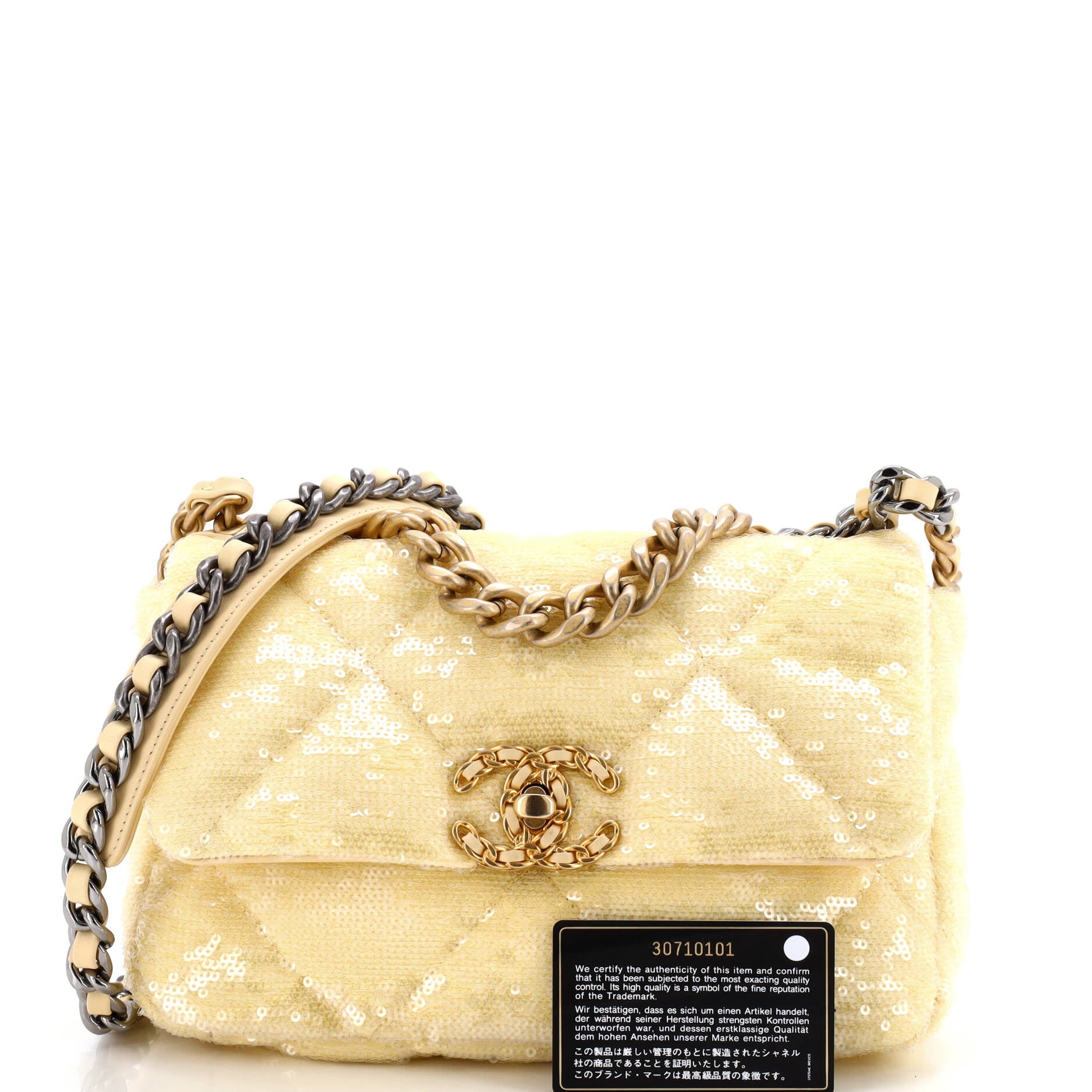 19 Flap Bag Quilted Sequins Medium