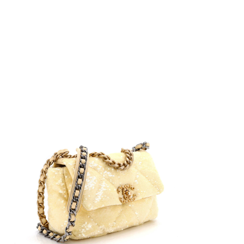 19 Flap Bag Quilted Sequins Medium
