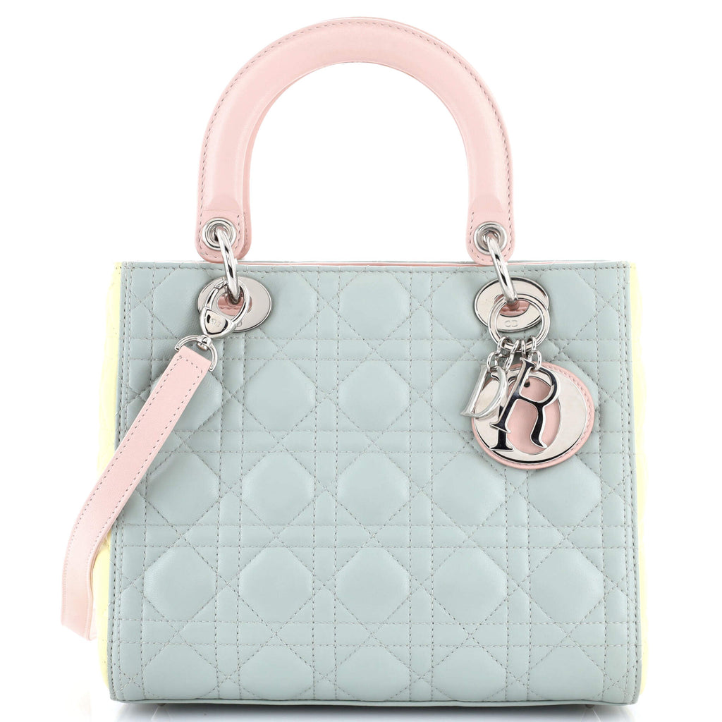 Tricolor Lady Dior Bag Cannage Quilt Lambskin Medium