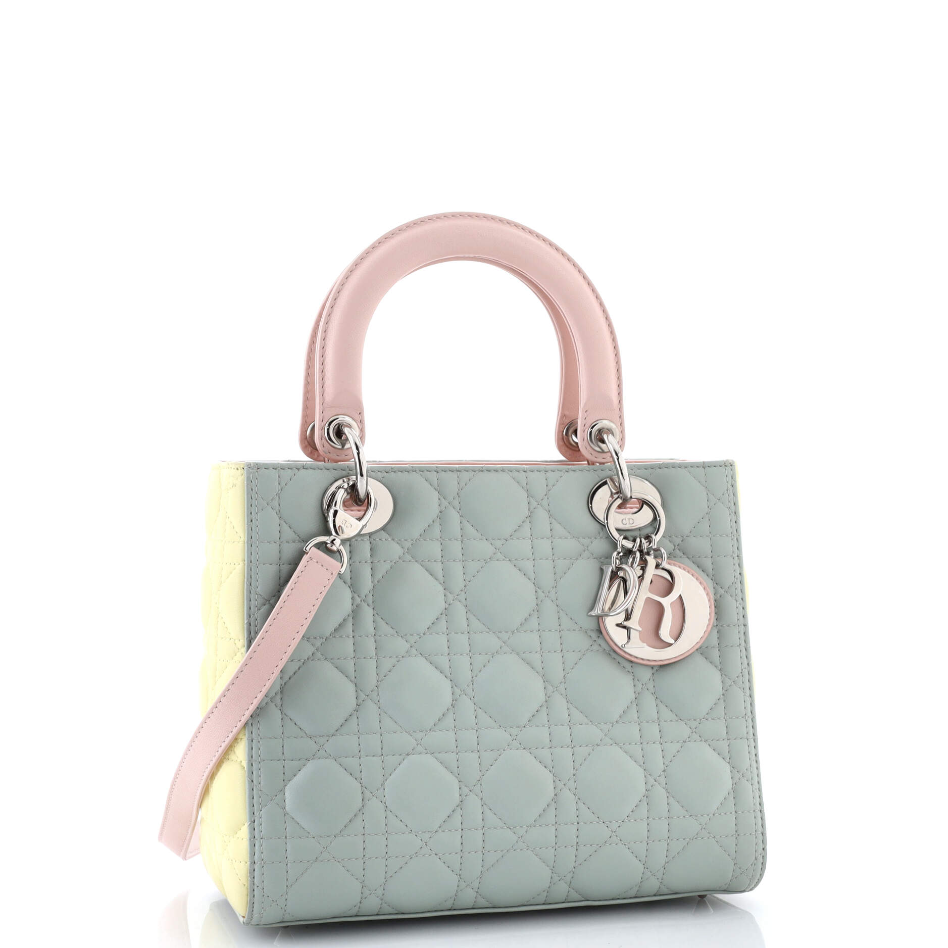 Tricolor Lady Dior Bag Cannage Quilt Lambskin Medium