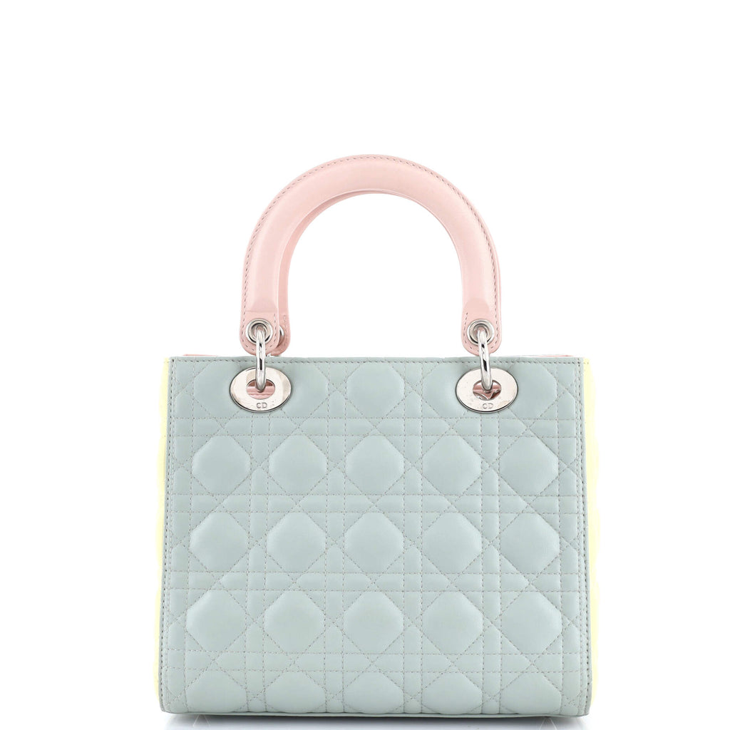 Tricolor Lady Dior Bag Cannage Quilt Lambskin Medium