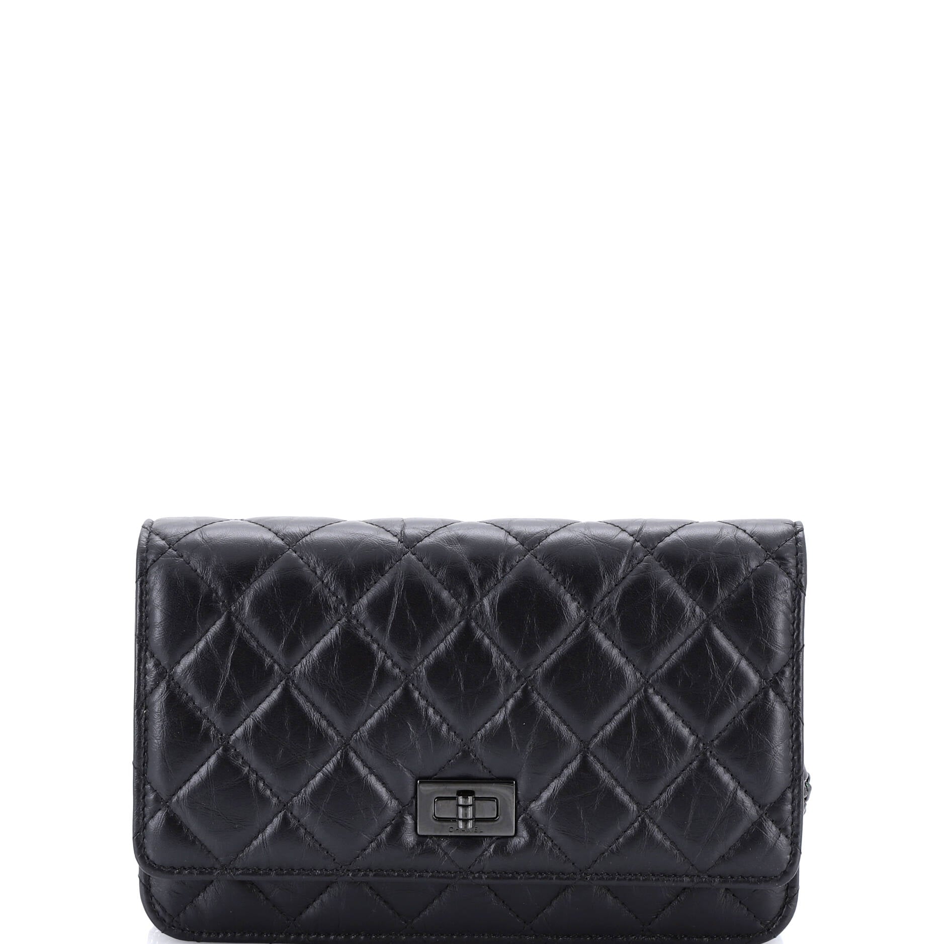 So Black Reissue 2.55 Wallet on Chain Quilted Aged Calfskin