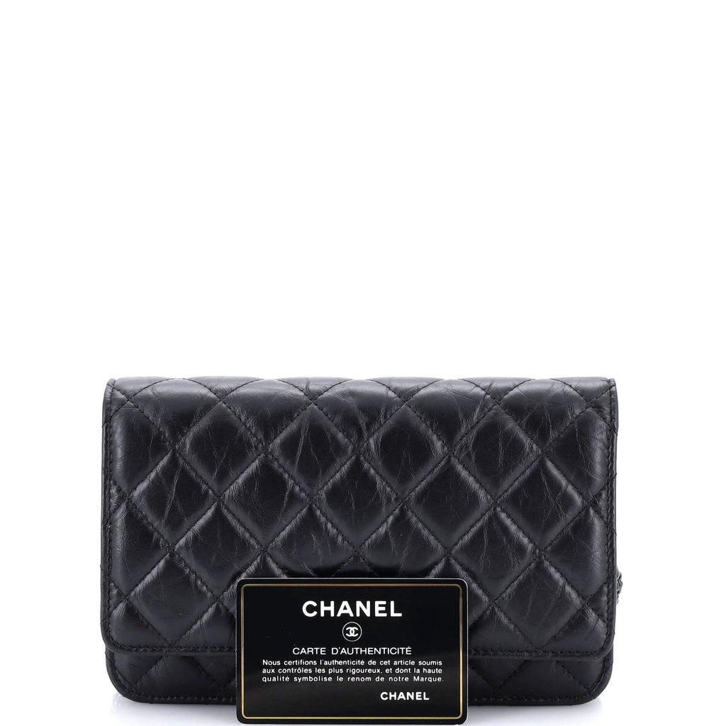 So Black Reissue 2.55 Wallet on Chain Quilted Aged Calfskin