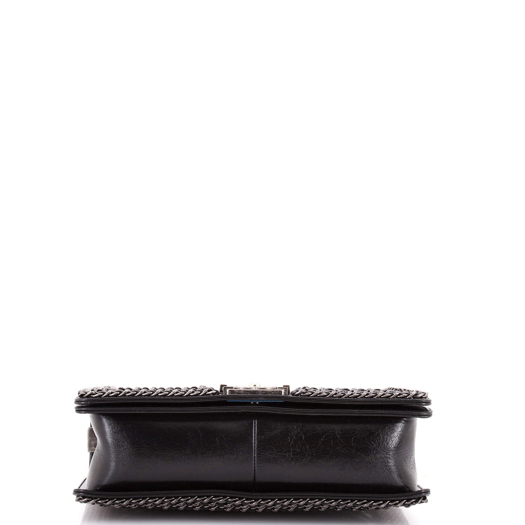 Chained Boy Flap Bag Quilted Glazed Calfskin New Medium