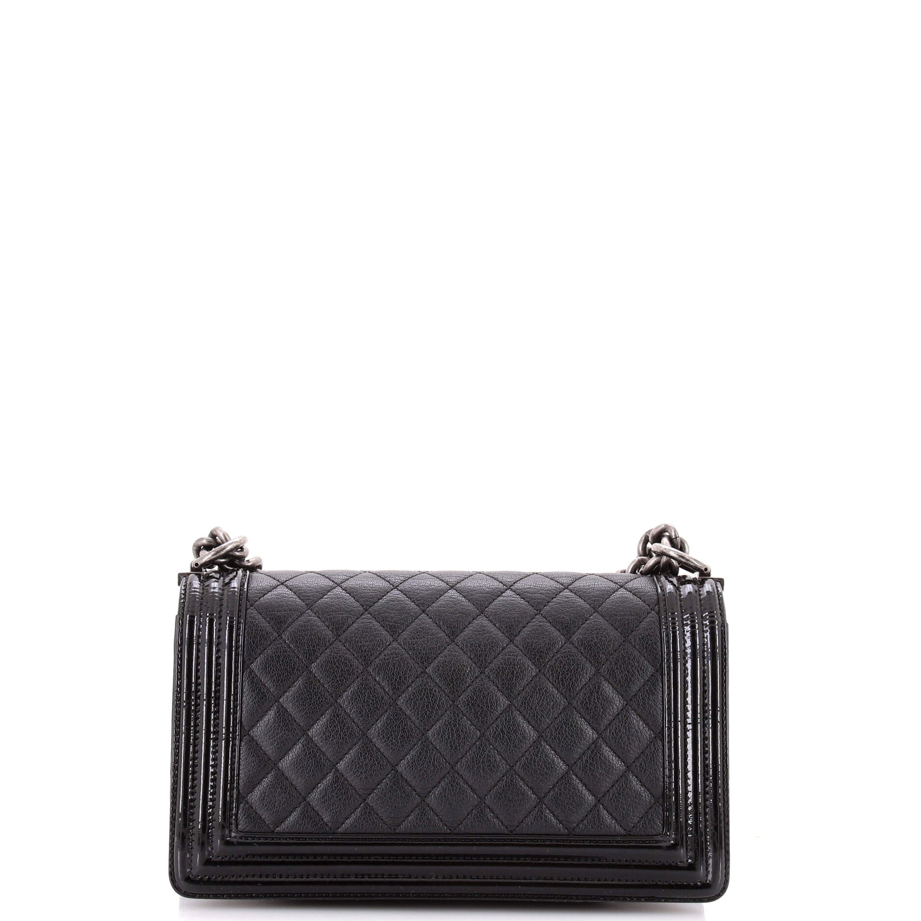 Boy Flap Bag Quilted Goatskin with Patent Old Medium