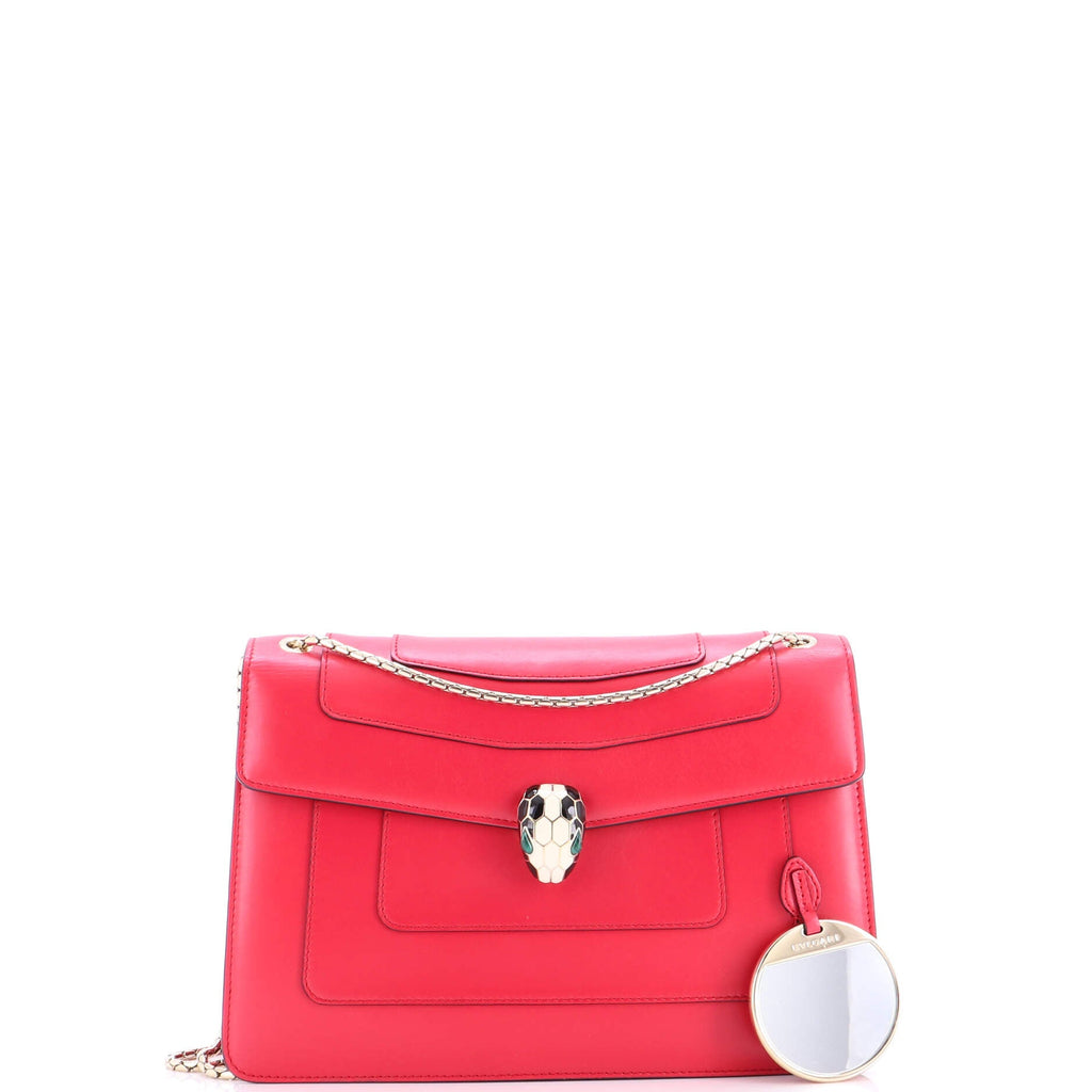 Serpenti Forever Square Shoulder Bag Leather Large