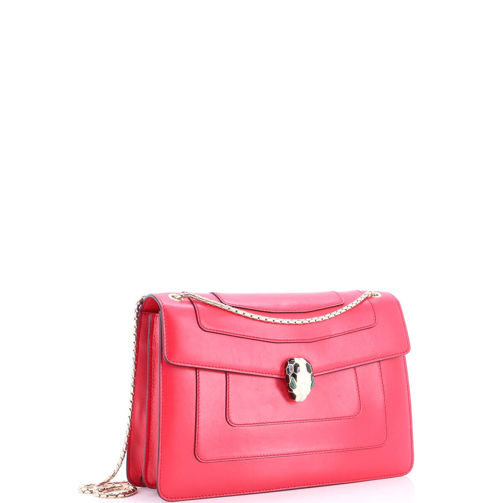 Serpenti Forever Square Shoulder Bag Leather Large