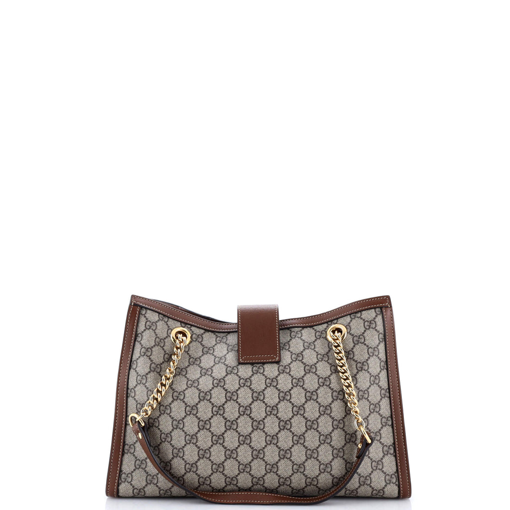 Padlock Chain Tote GG Coated Canvas with Leather Medium