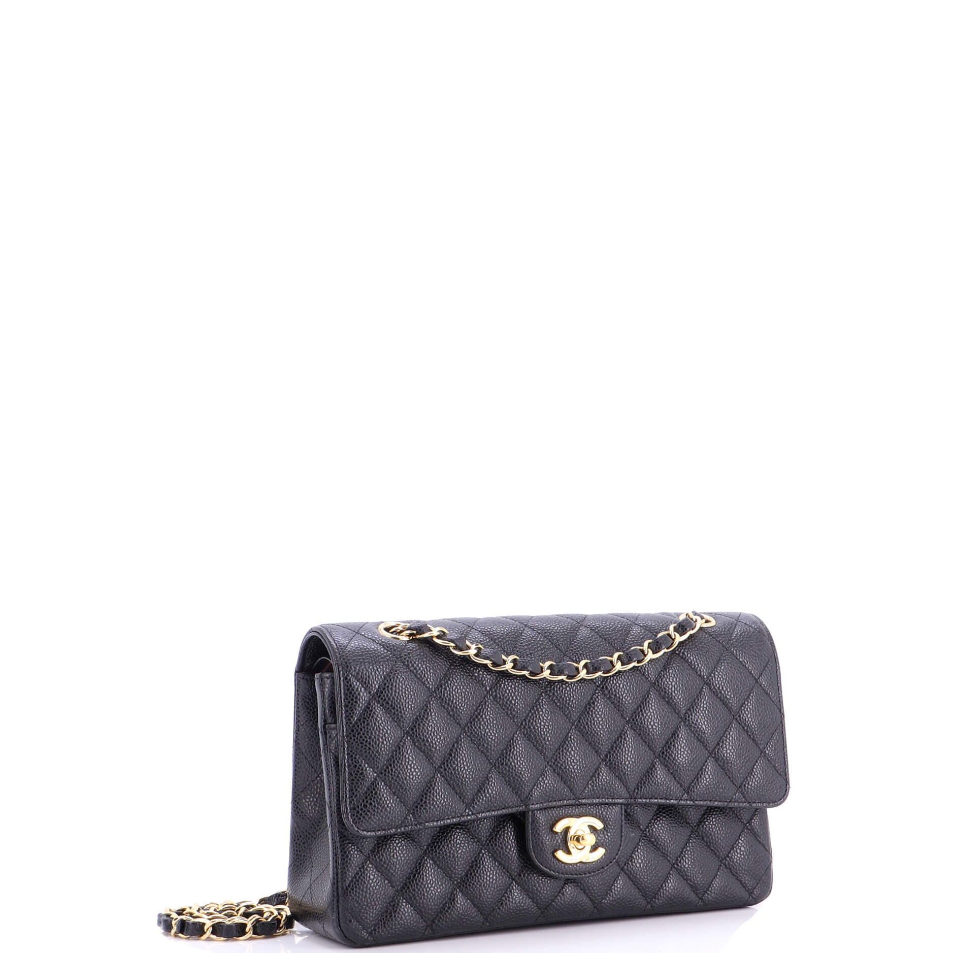 Classic Double Flap Bag Quilted Caviar Medium