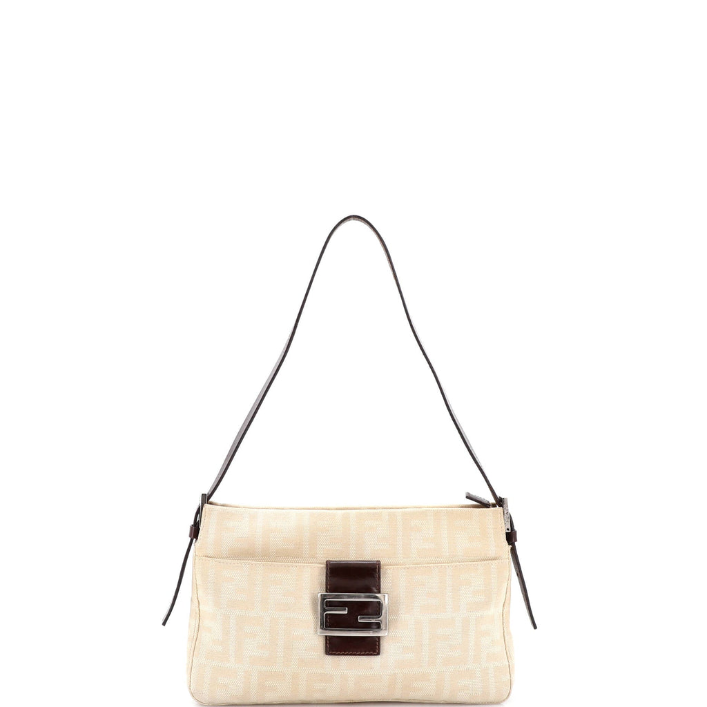 Vintage Pocket Shoulder Bag Zucca Canvas Small