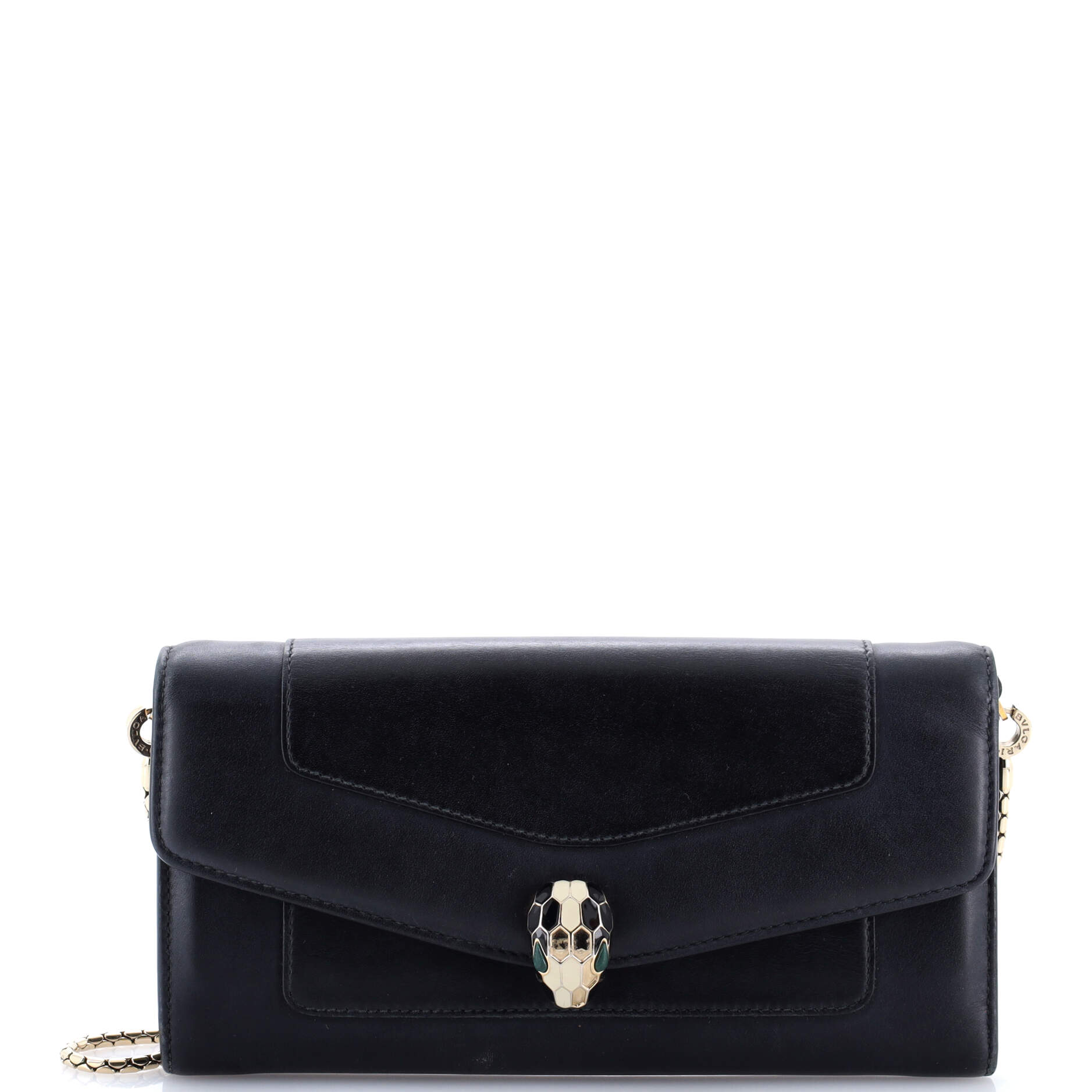 Serpenti Forever Wallet on Chain Leather Long