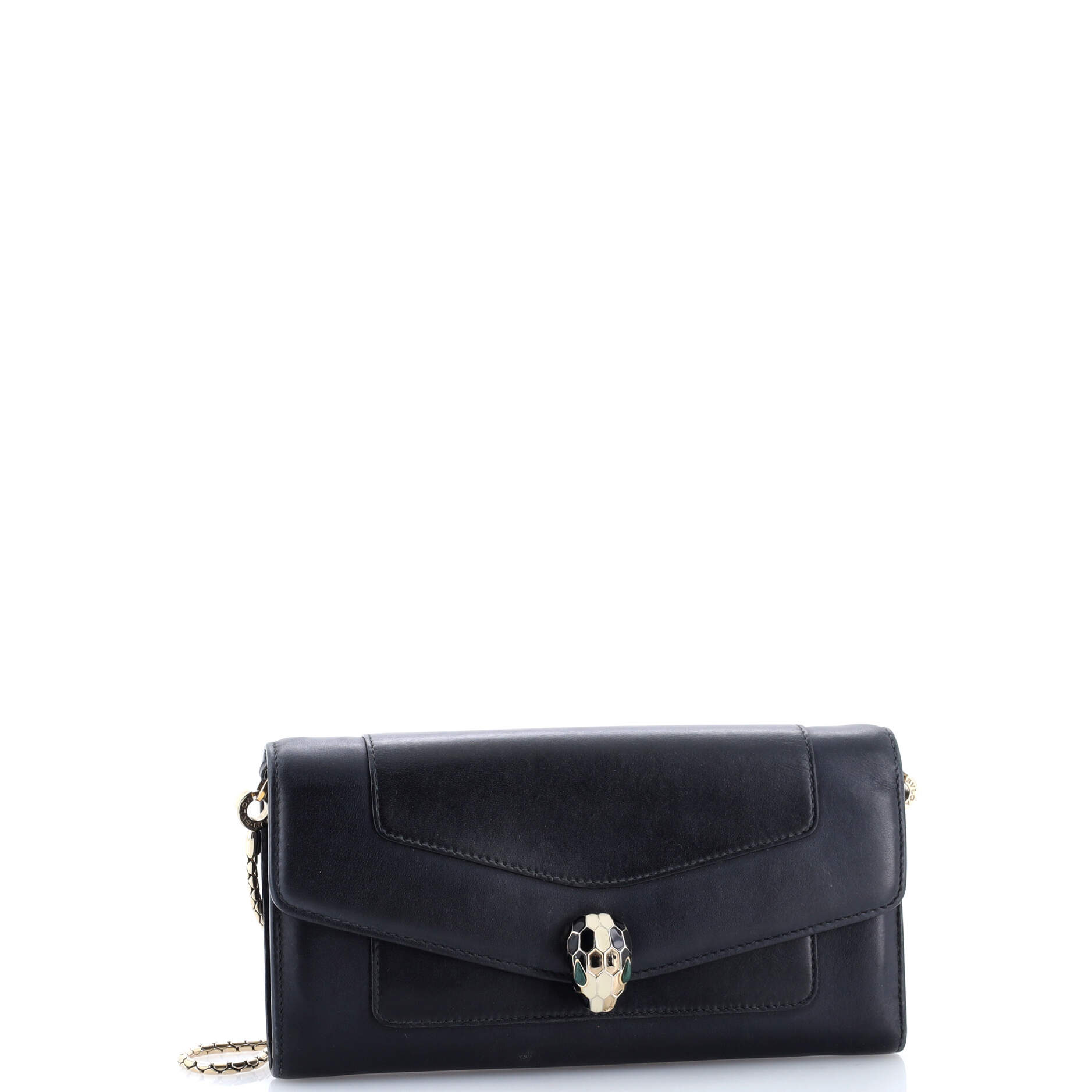 Serpenti Forever Wallet on Chain Leather Long