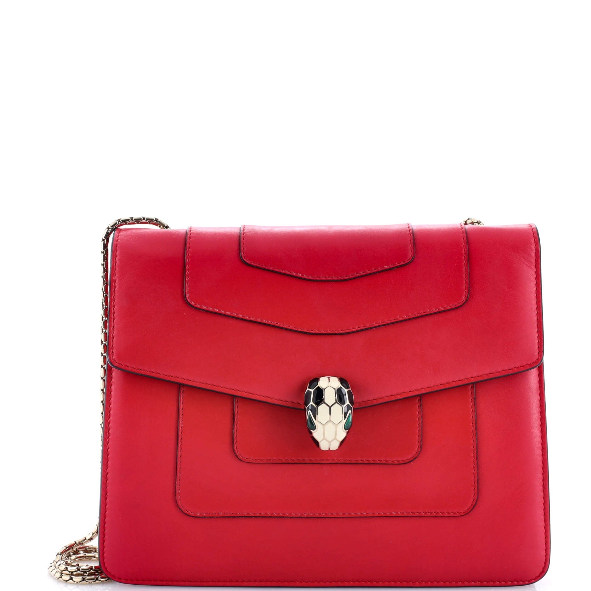 Serpenti Forever Square Shoulder Bag Leather Medium