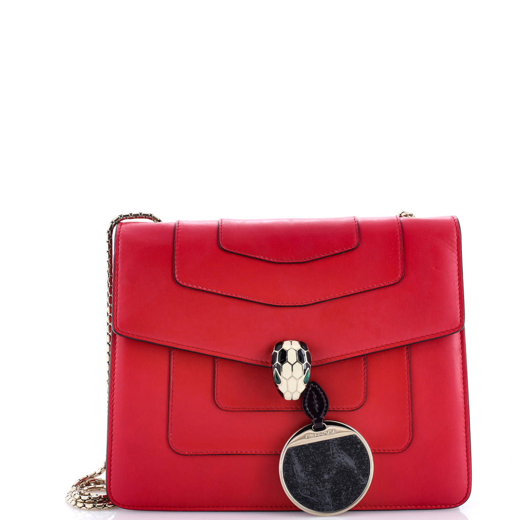 Serpenti Forever Square Shoulder Bag Leather Medium