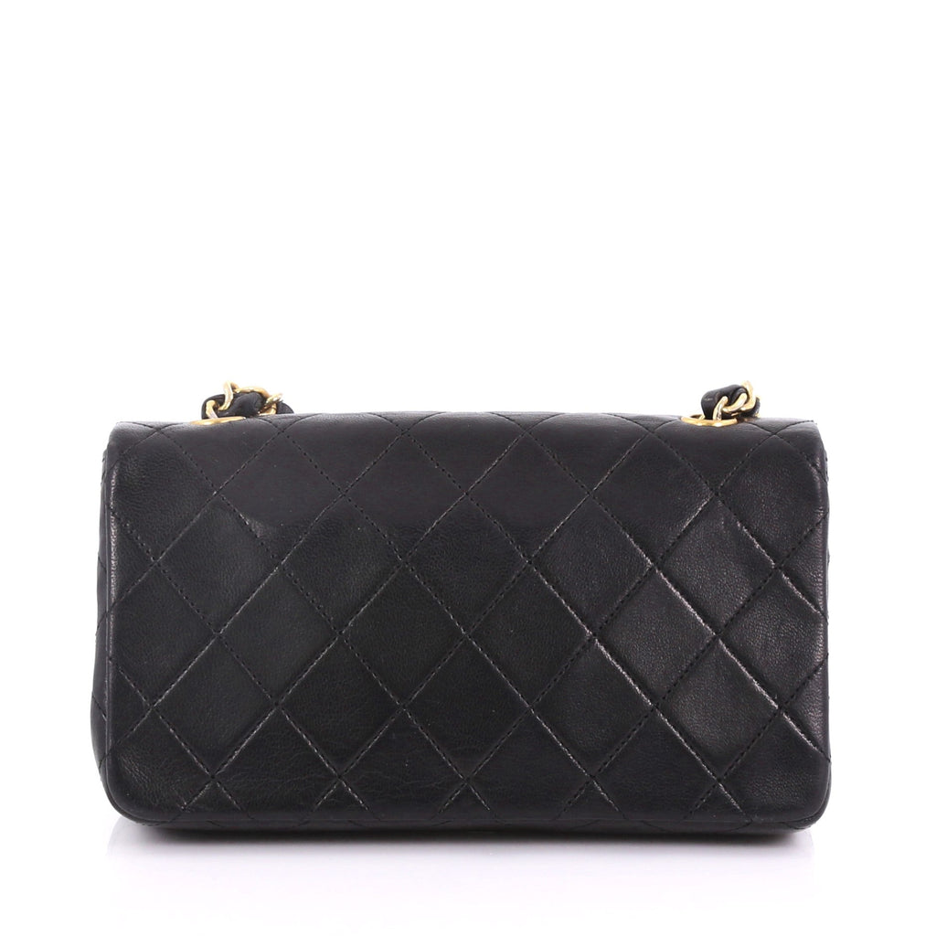 Vintage 3 Way Full Flap Bag Quilted Lambskin Mini
