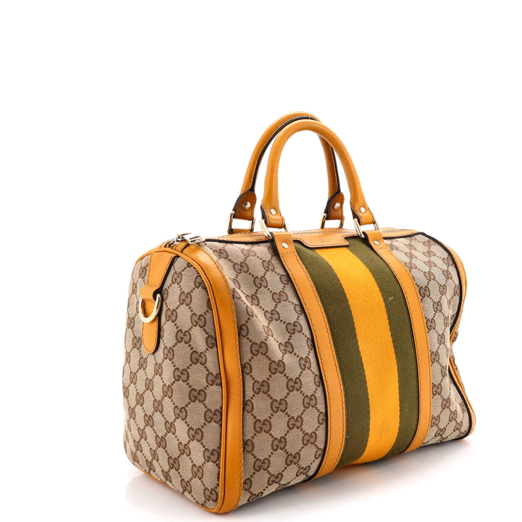 Vintage Web Boston Bag GG Canvas Medium
