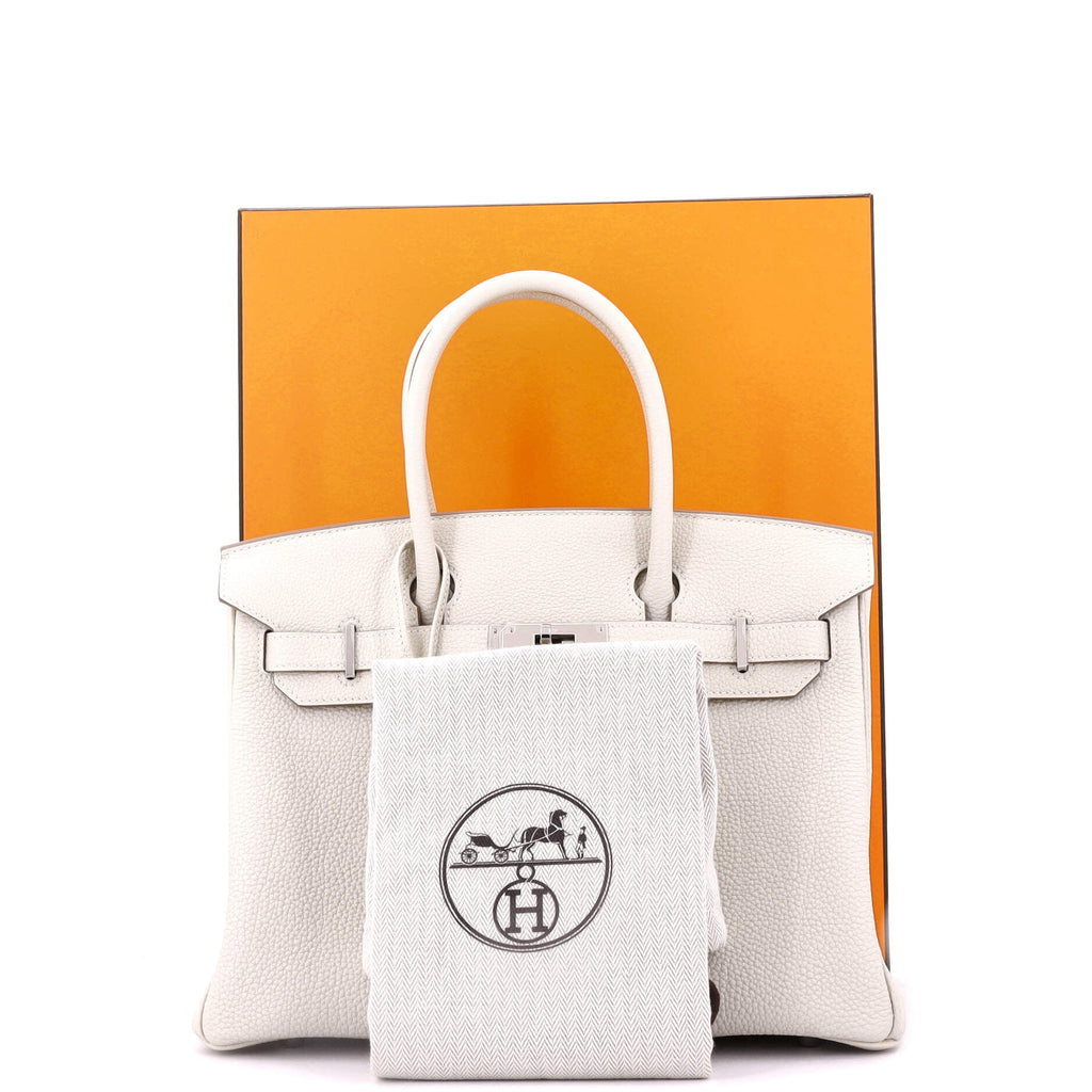 Birkin Handbag Light Togo with Palladium Hardware 30
