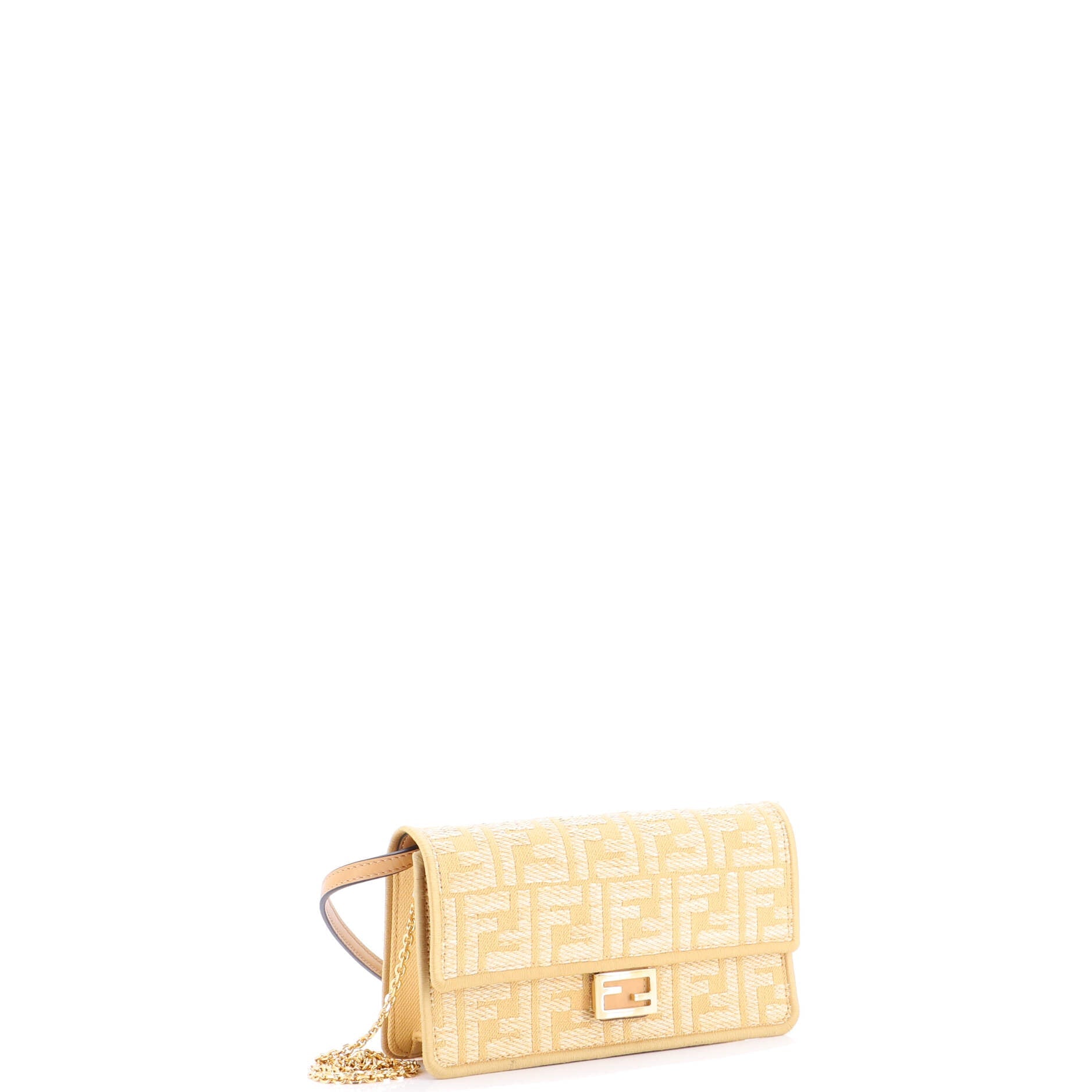 Baguette Wallet on Chain Zucca Embroidered Raffia