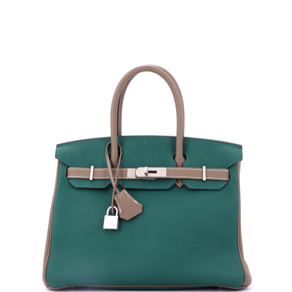 Birkin Handbag Bicolor Togo with Brushed Palladium Hardware 30