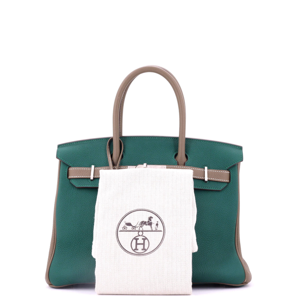Birkin Handbag Bicolor Togo with Brushed Palladium Hardware 30