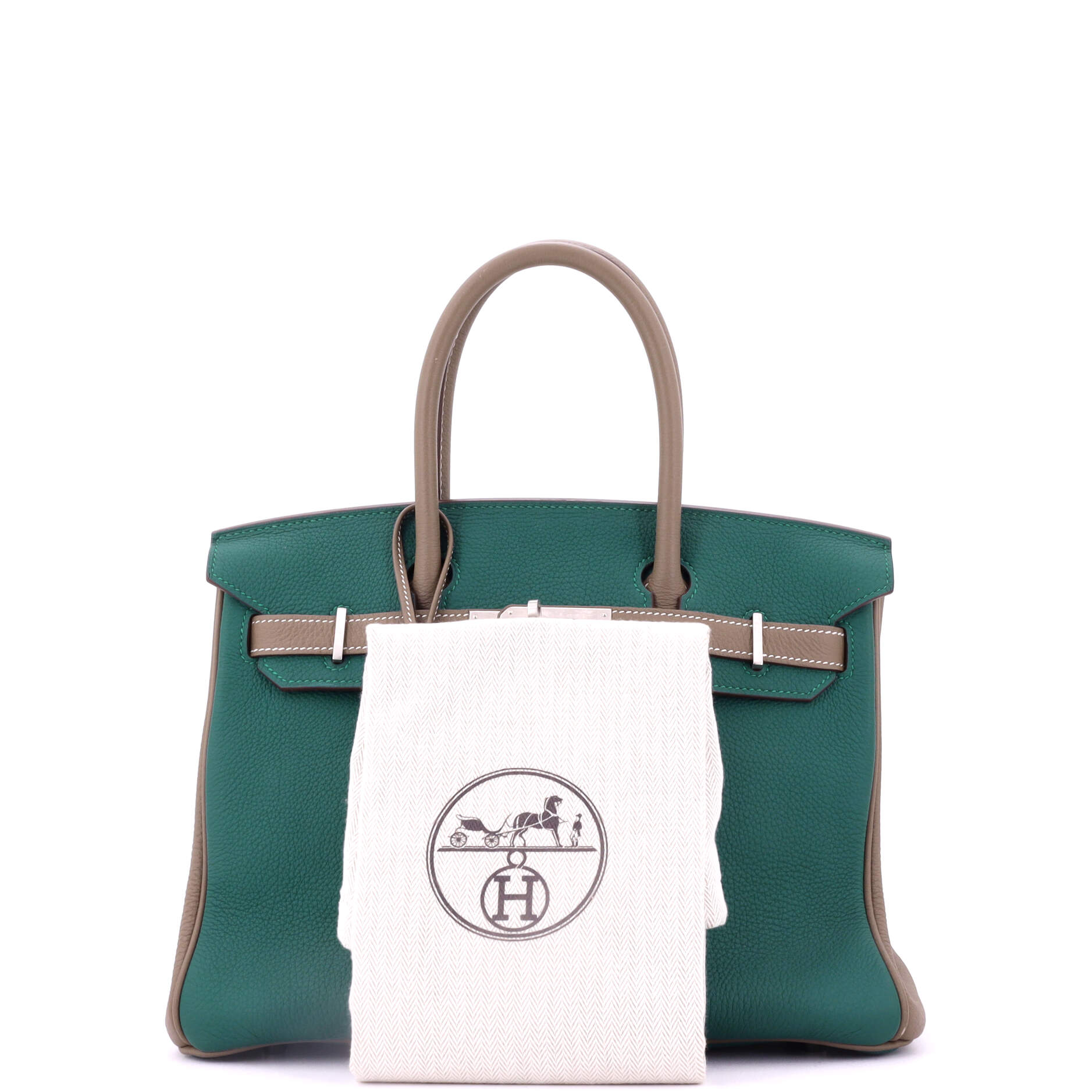 Birkin Handbag Bicolor Togo with Brushed Palladium Hardware 30