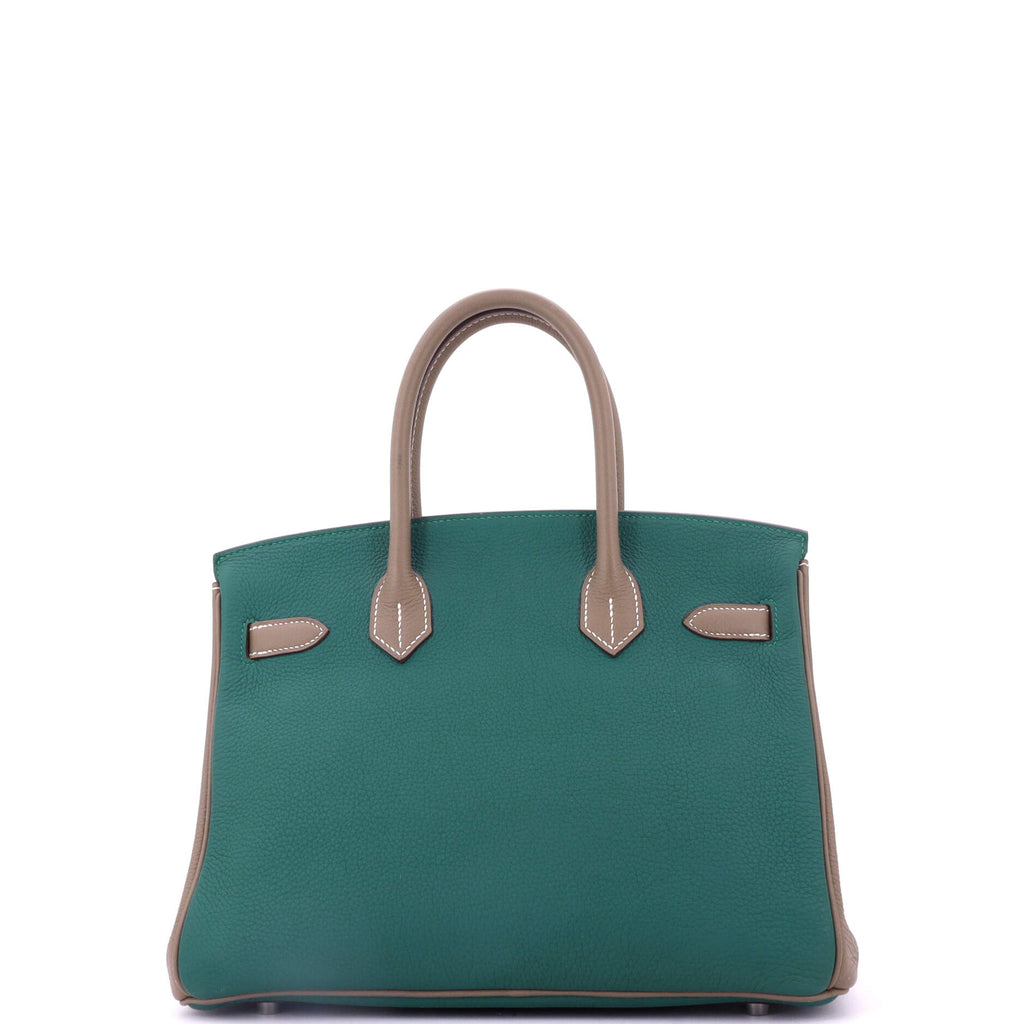 Birkin Handbag Bicolor Togo with Brushed Palladium Hardware 30