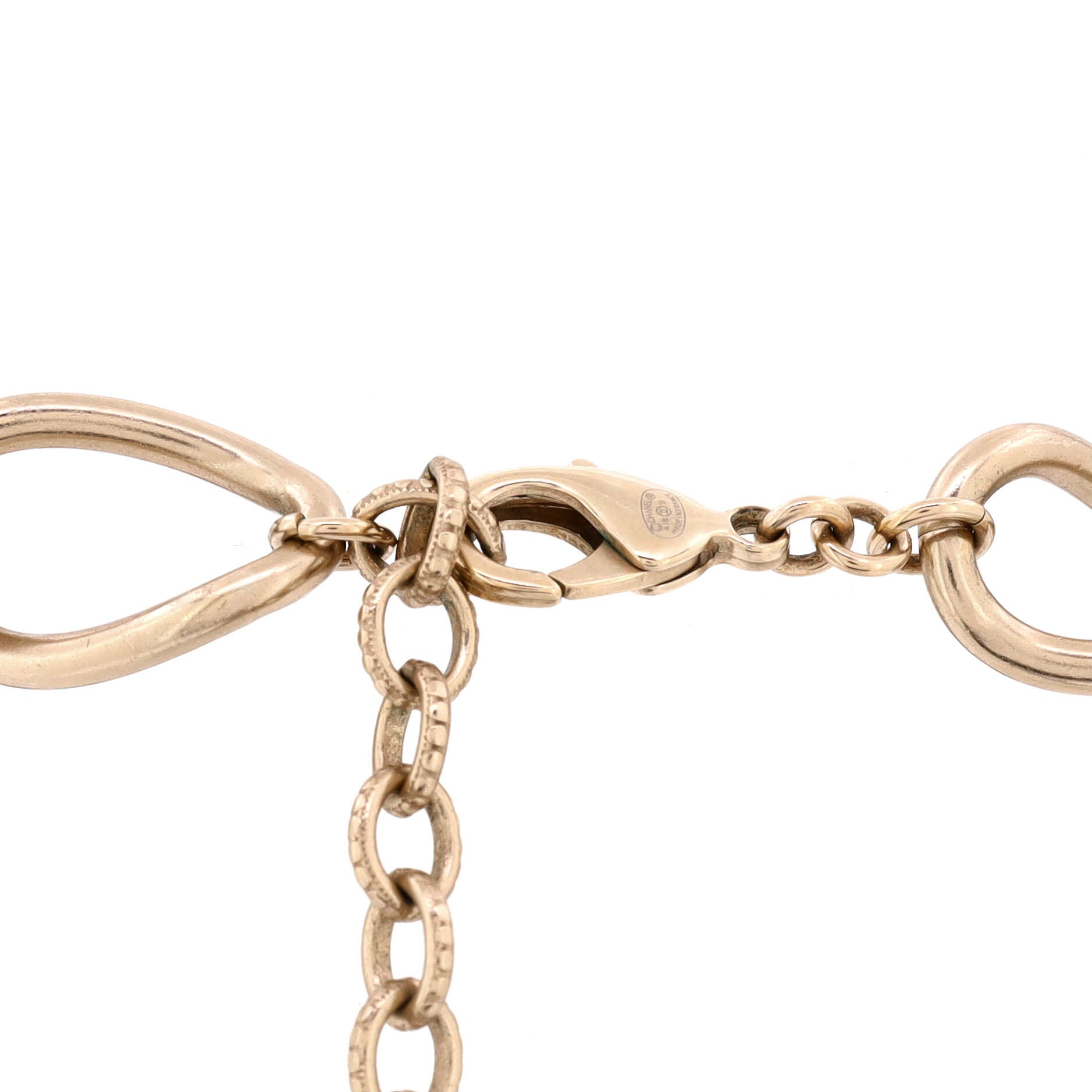 CC Paris Medallion Choker Necklace Bracelet Metal with Faux Pearl and Leather