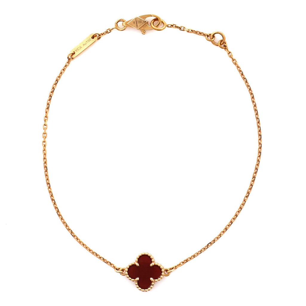 Sweet Alhambra Bracelet 18K Rose Gold and Carnelian